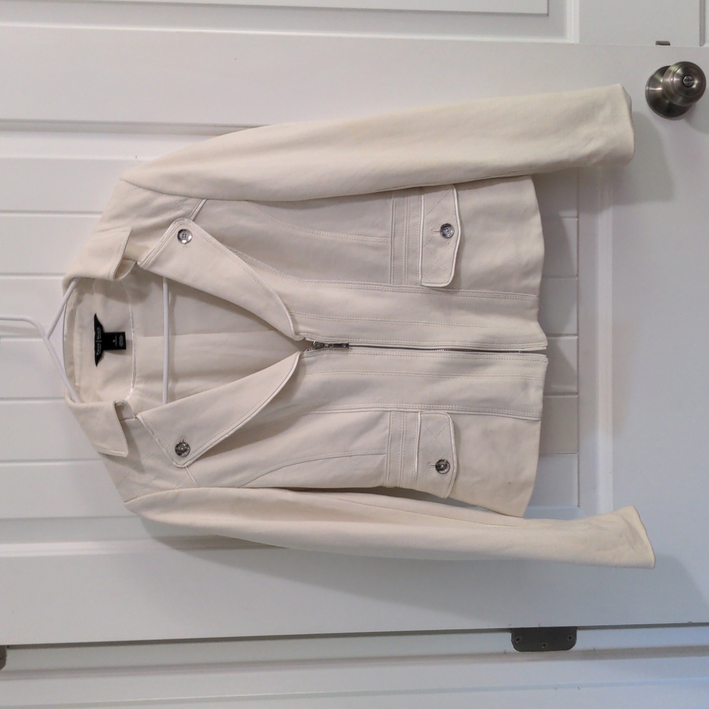 White House Black Market White Moto Blazer